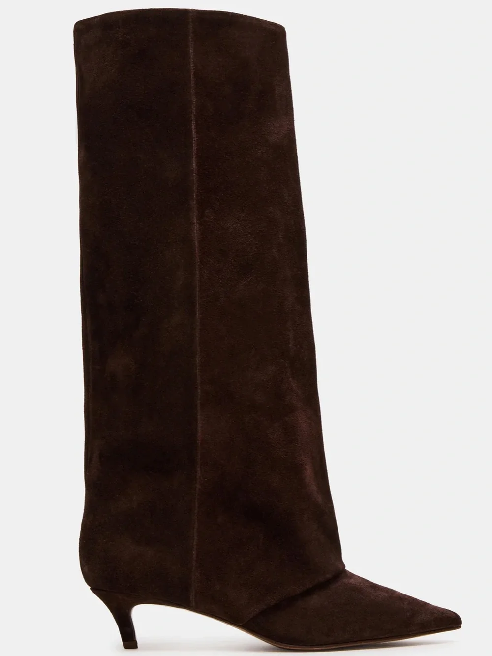 Steve Madden Dark Brown Suede Over-the-Knee Kitten Heel Boots